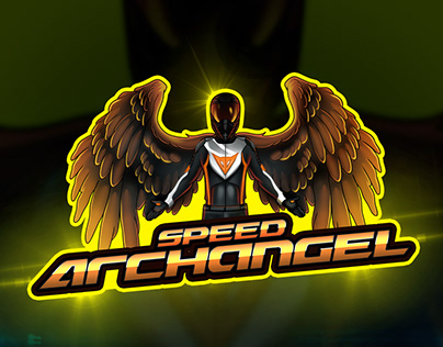 Speed Archangel - Biker Cartoon Logo