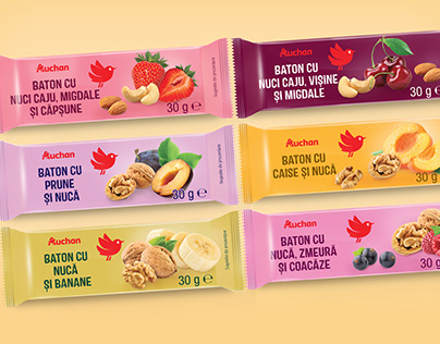 AUCHAN Coeur – Fruit Bars packaging design