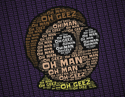 MORTY SMITH TYPOGRAPHY POSTER oh man oh geez