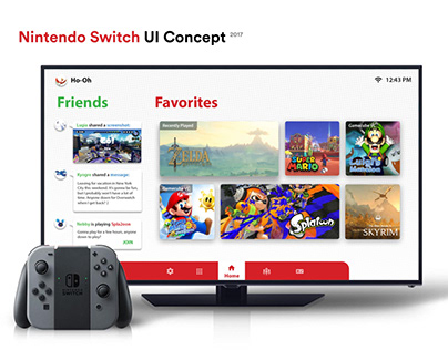 Nintendo Switch UI Concept (Pre-Launch, 2017)