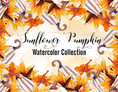 Sunflower Pumpkin-Watercolor Collection