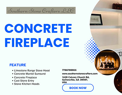Modern Concrete Fireplace