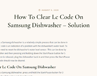 LC Code on Samsung Dishwasher