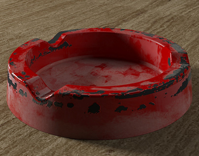 3D ashtray modeling, texturing and rendering