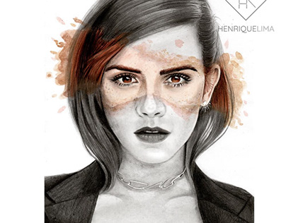 Emma Watson - Pencil and watercolour