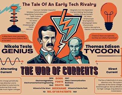 Tesla vs Edison | Infographics | Rivalry