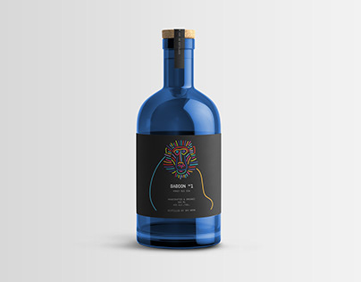 Label design for Baboon gin