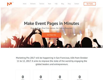 Home Events Landing Page for WP created by Pradip Ronet