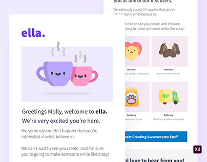 Ella - 12 Responsive Email Templates for Adobe XD