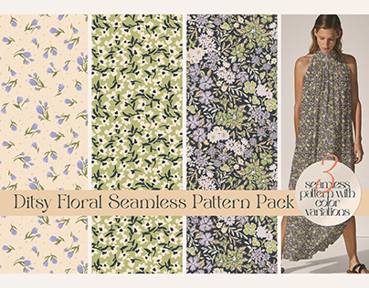 Ditsy Floral Seamless Pattern Pack