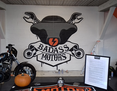 Peinture pour l'inauguration du garage Badass Motors