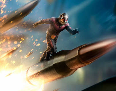 Antman running on a bullet - Poster Fanmade