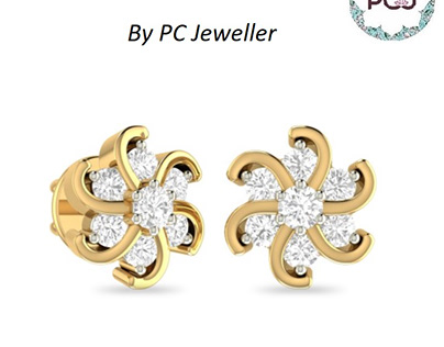 Precious Diamond Stud Earring For Women By PC Jeweller