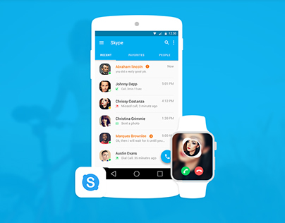 Skype redesign for android L Material