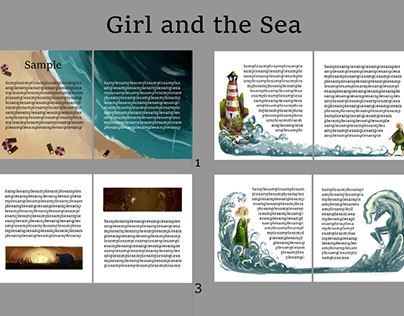 "Girl and the Sea" Book illustrations development
