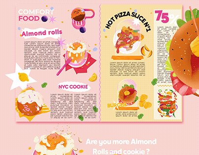 Comfort food magazine illustration
