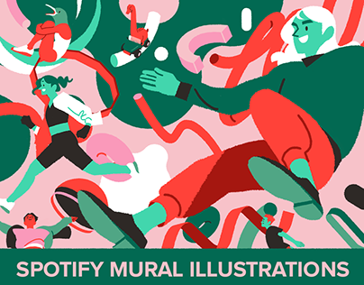 Spotify Mural Illustrations