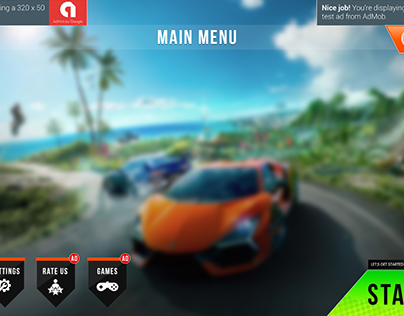 Extreme Car Racing Game UI/UX Design