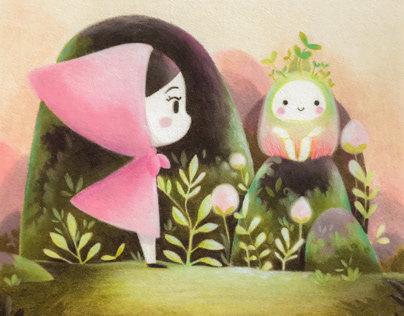 Pink riding hood and the little creature