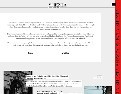 Shezta: Blogging Portal Theme and Concept