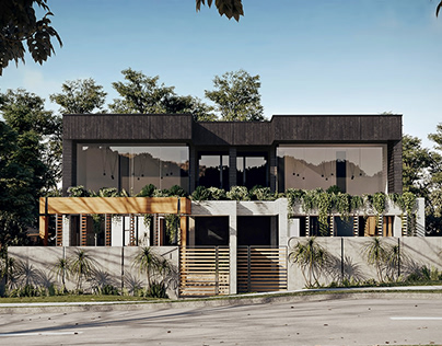 3d renderings of an Australian duplex house