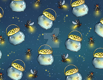 Fireflies Pattern - Lightning Bugs