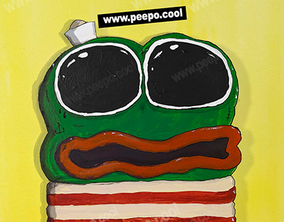 Pepe Frog Painting In Acrylic On Canvas