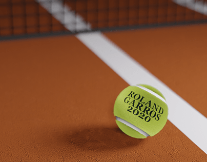 Roland Garros Tennis Ball and Court