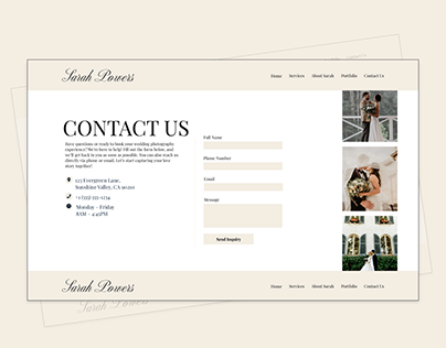 Wedding Photographer Website Design