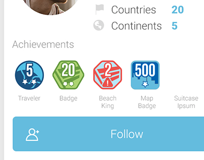 Travel Badges/Achievements icons concept