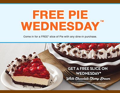 Free Pie Wednesday HTML email