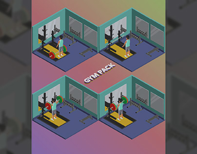 Isometric Gym Pack for Lottie animations
