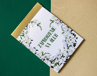 Wedding Invitation: Emerald Green & Gold