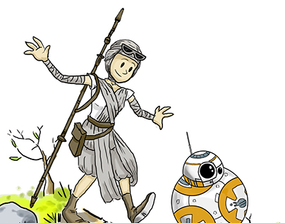 Calvin and Hobbes/BB-8 and Rey