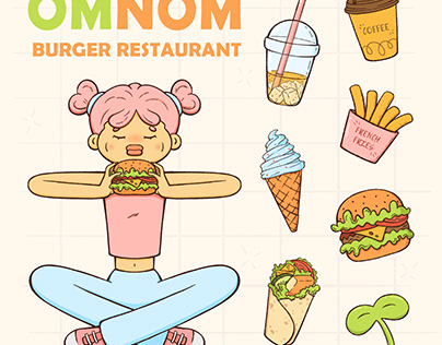 Illustrations for the restaurant "OmNom"