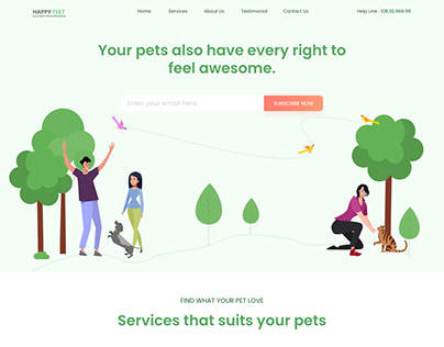 Webpage design concept for Pet day care