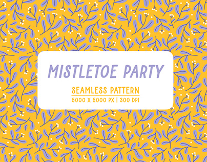 Mistletoe Party Seamless Pattern