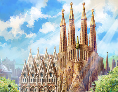 Sagrada Familia - fragments of illustration