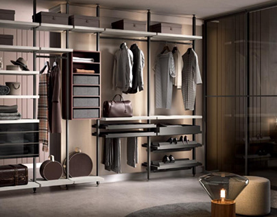 Luxury Walk-In Closets with Mirror Wardrobe
