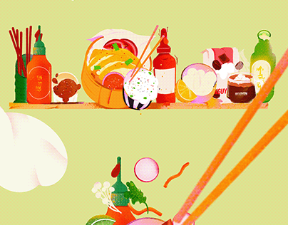 Asian Street Food magazine illustration