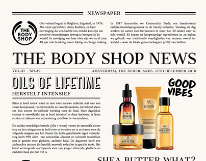 THE BODY SHOP | NEW PRODUCTS | NEWSPAPER