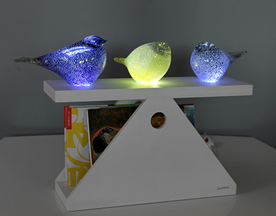 Table lamp with shelf "PTASHKY"