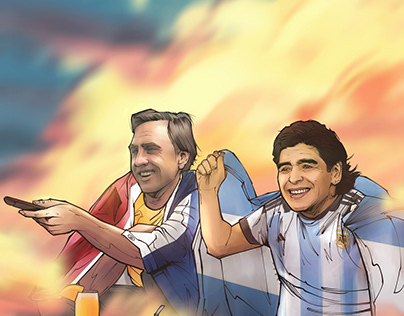 Maradona feat Cruyff illustration