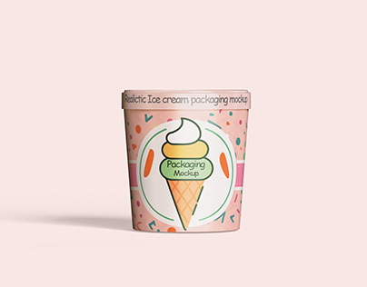 Ice cream packaging mockup PSD file