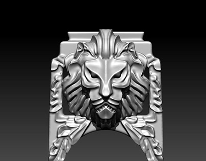 Lion Face Ring 3d Model
