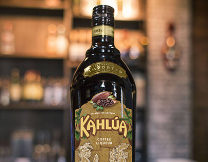 Redesign of the label of coffee liqueur "KAHLUA"