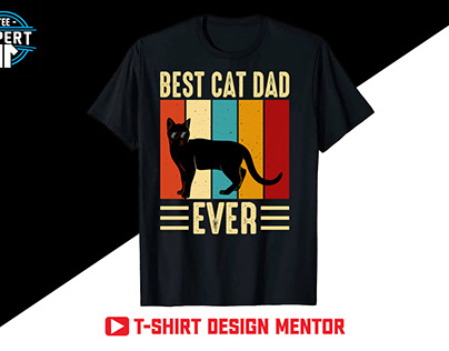 Cat Retro Vintage T-shirt Design