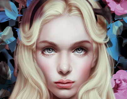 "Alice in Wonderland" digital painting by Giulio Rossi