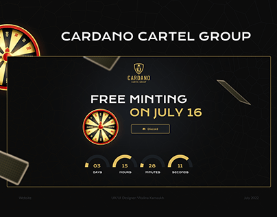 landing page design for NFT Cardano Cartel Group