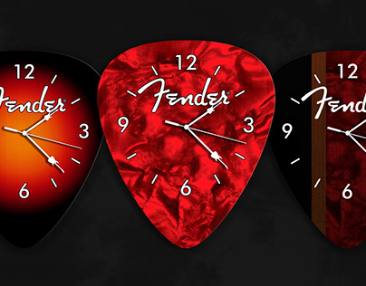 Pick-Shaped Wall Clock Design | Fender